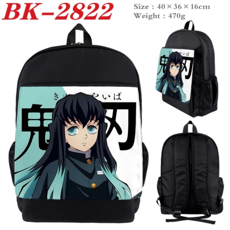 Demon Slayer Kimets Waterproof nylon canvas flip color picture backpack 40X36X16CM