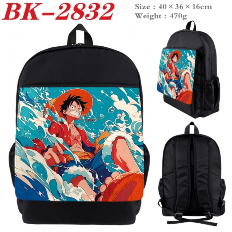 One Piece Waterproof nylon canvas flip color picture backpack 40X36X16CM