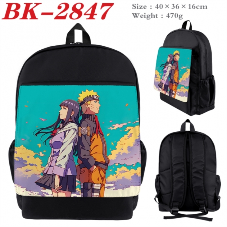Naruto Waterproof nylon canvas flip color picture backpack 40X36X16CM