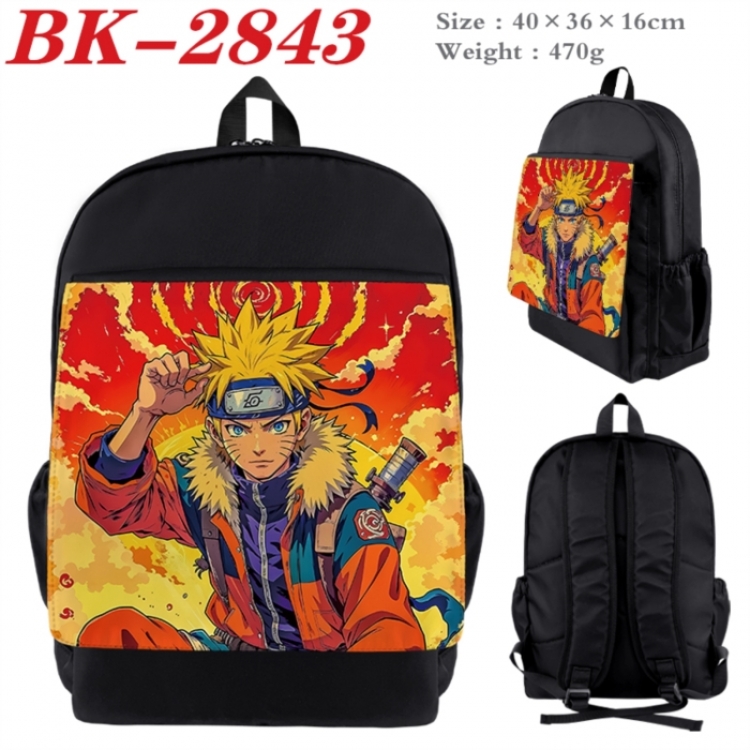 Naruto Waterproof nylon canvas flip color picture backpack 40X36X16CM