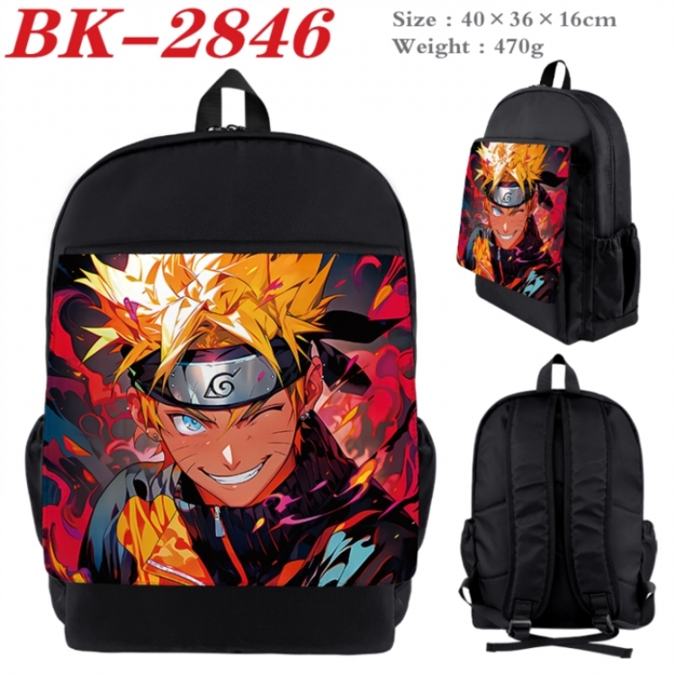 Naruto Waterproof nylon canvas flip color picture backpack 40X36X16CM