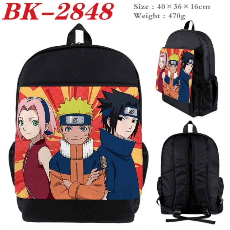 Naruto Waterproof nylon canvas flip color picture backpack 40X36X16CM