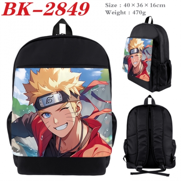 Naruto Waterproof nylon canvas flip color picture backpack 40X36X16CM