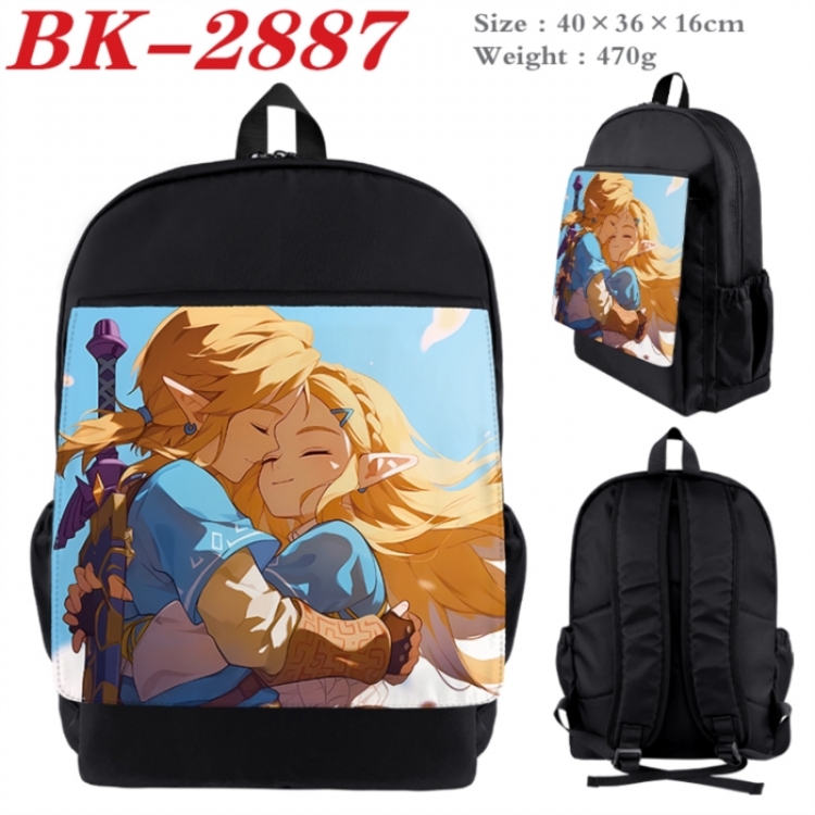 The Legend of Zelda Waterproof nylon canvas flip color picture backpack 40X36X16CM