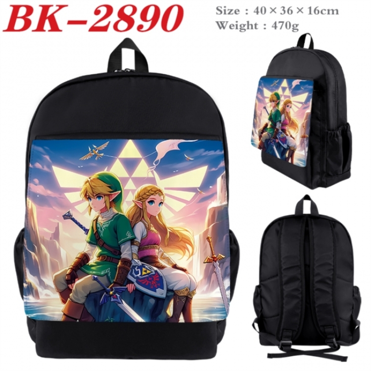 The Legend of Zelda Waterproof nylon canvas flip color picture backpack 40X36X16CM