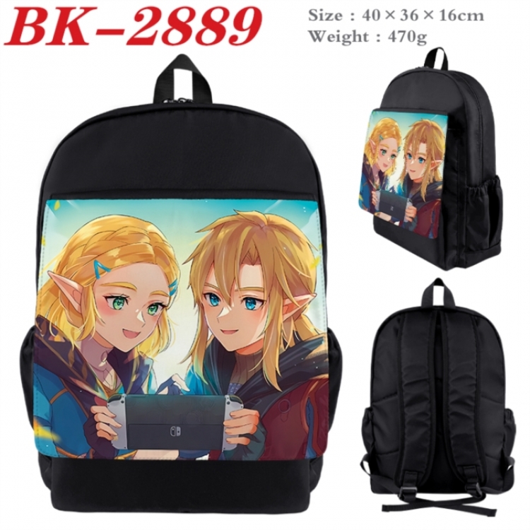 The Legend of Zelda Waterproof nylon canvas flip color picture backpack 40X36X16CM