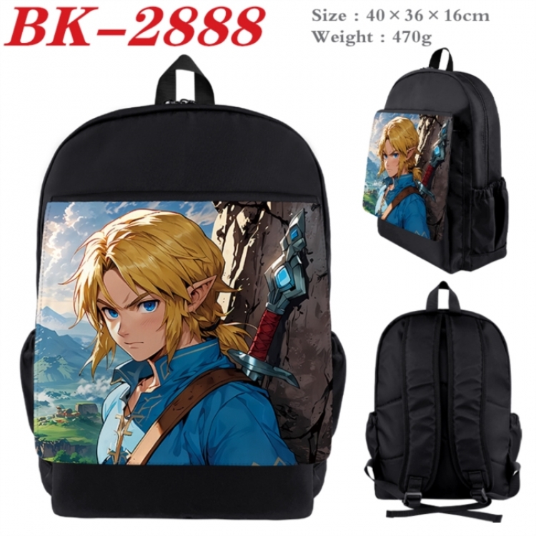 The Legend of Zelda Waterproof nylon canvas flip color picture backpack 40X36X16CM