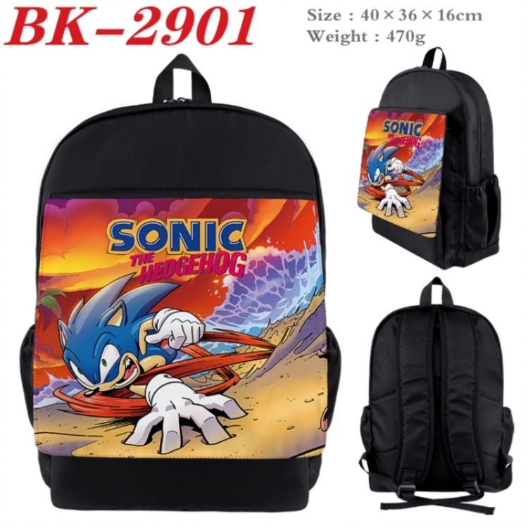 Sonic The Hedgehog Waterproof nylon canvas flip color picture backpack 40X36X16CM