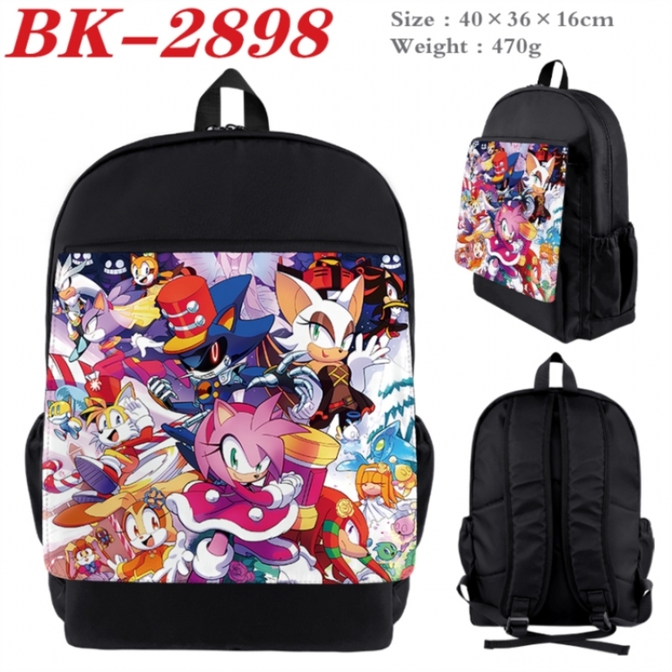 Sonic The Hedgehog Waterproof nylon canvas flip color picture backpack 40X36X16CM