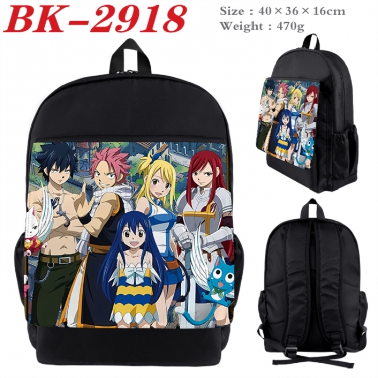 Fairy tail Waterproof nylon canvas flip color picture backpack 40X36X16CM