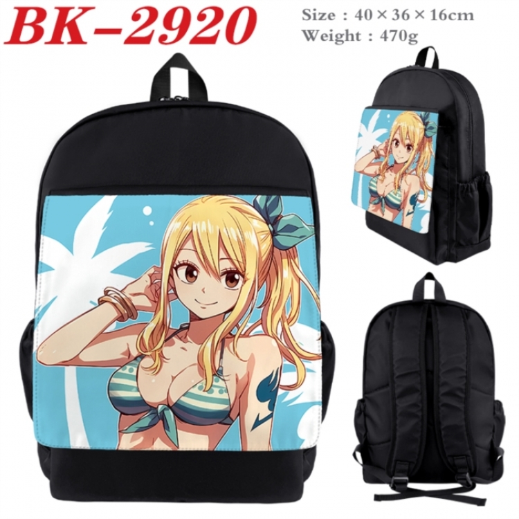 Fairy tail Waterproof nylon canvas flip color picture backpack 40X36X16CM