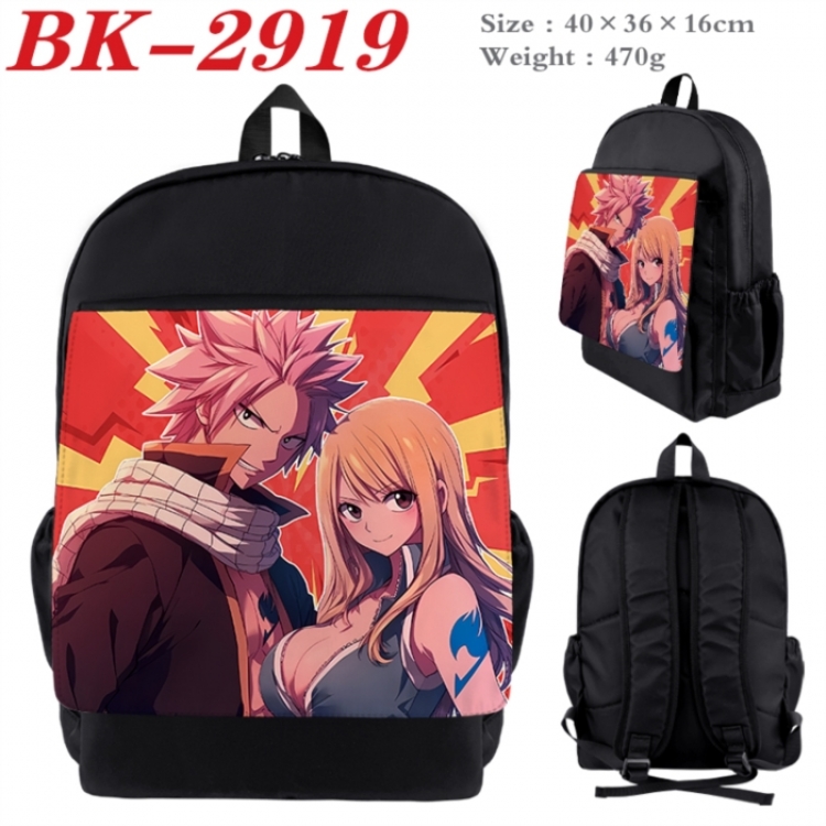 Fairy tail Waterproof nylon canvas flip color picture backpack 40X36X16CM