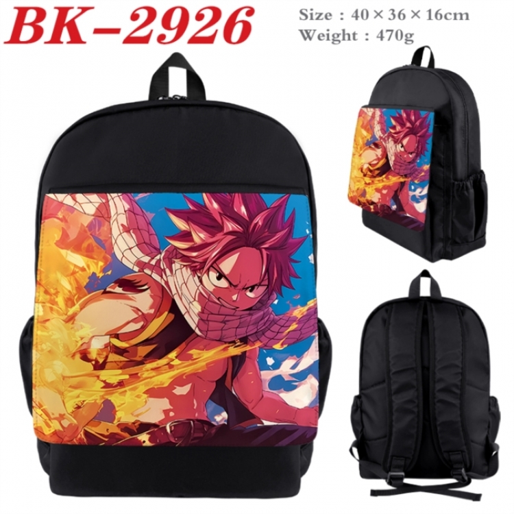 Fairy tail Waterproof nylon canvas flip color picture backpack 40X36X16CM