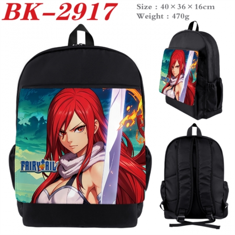 Fairy tail Waterproof nylon canvas flip color picture backpack 40X36X16CM
