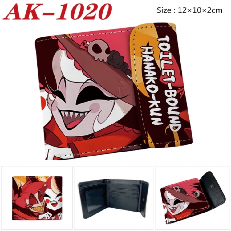 Hazbin Hotel Anime PU leather full color buckle two fold wallet 12X10X2CM