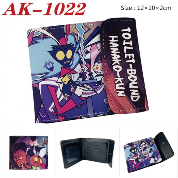 Hazbin Hotel Anime PU leather full color buckle two fold wallet 12X10X2CM