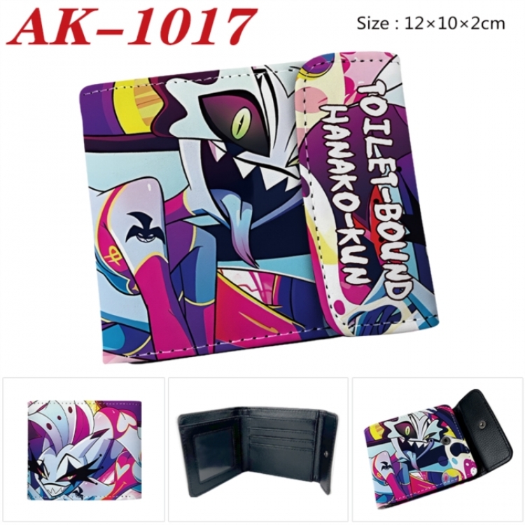 Hazbin Hotel Anime PU leather full color buckle two fold wallet 12X10X2CM