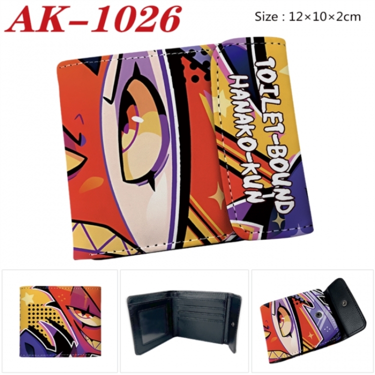 Hazbin Hotel Anime PU leather full color buckle two fold wallet 12X10X2CM