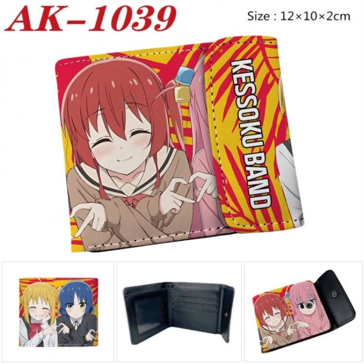 BOCCHI THE ROCK! Anime PU leather full color buckle two fold wallet 12X10X2CM