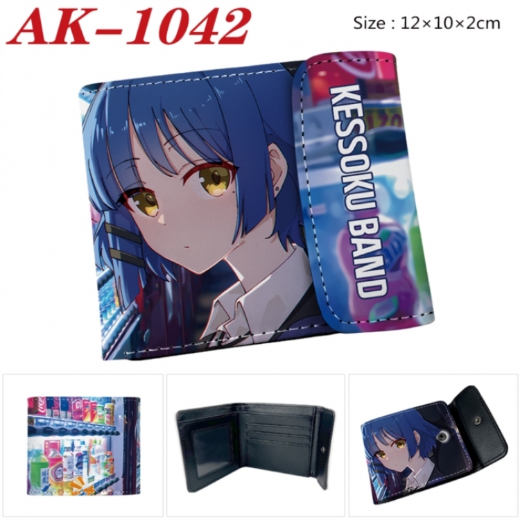 BOCCHI THE ROCK! Anime PU leather full color buckle two fold wallet 12X10X2CM