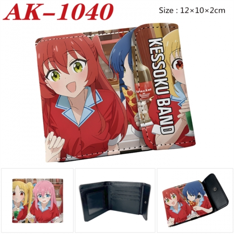 BOCCHI THE ROCK! Anime PU leather full color buckle two fold wallet 12X10X2CM