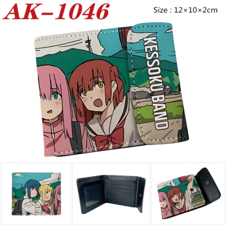 BOCCHI THE ROCK! Anime PU leather full color buckle two fold wallet 12X10X2CM