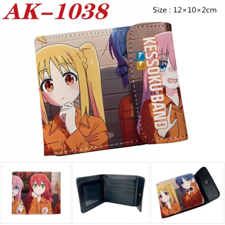 BOCCHI THE ROCK! Anime PU leather full color buckle two fold wallet 12X10X2CM