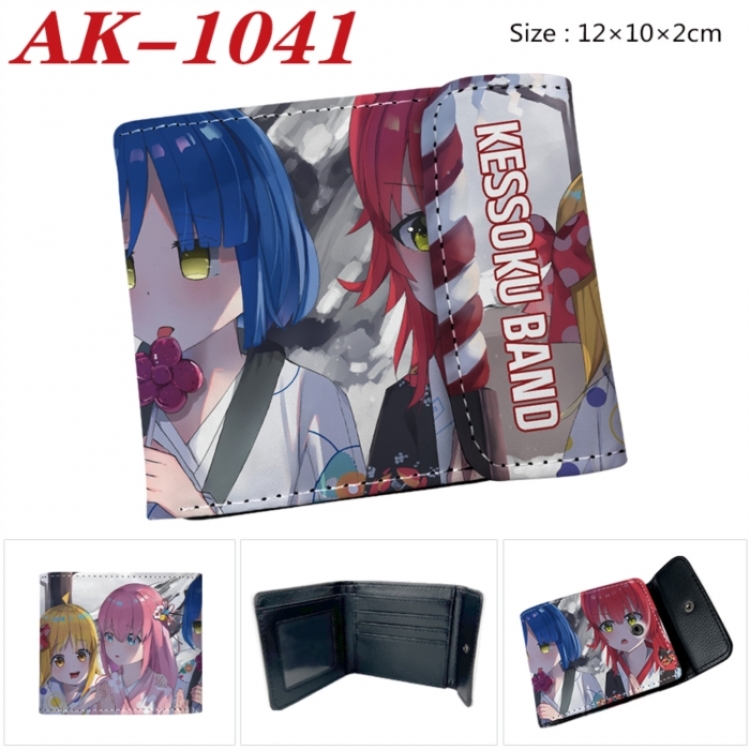 BOCCHI THE ROCK! Anime PU leather full color buckle two fold wallet 12X10X2CM