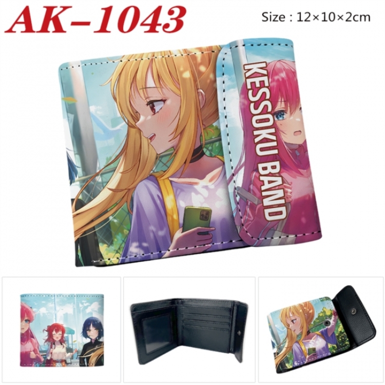 BOCCHI THE ROCK! Anime PU leather full color buckle two fold wallet 12X10X2CM