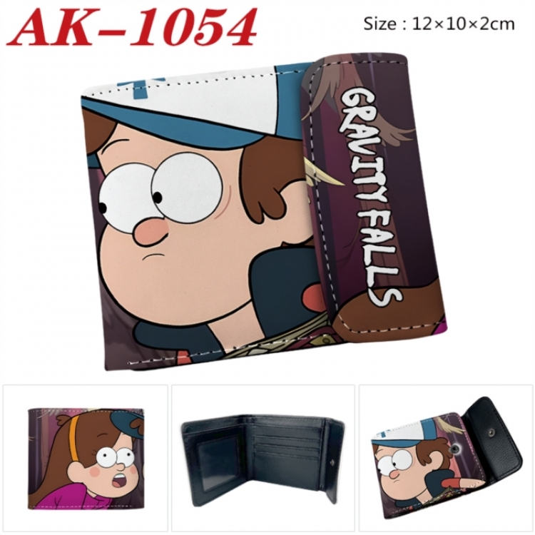 Gravity Falls Anime PU leather full color buckle two fold wallet 12X10X2CM