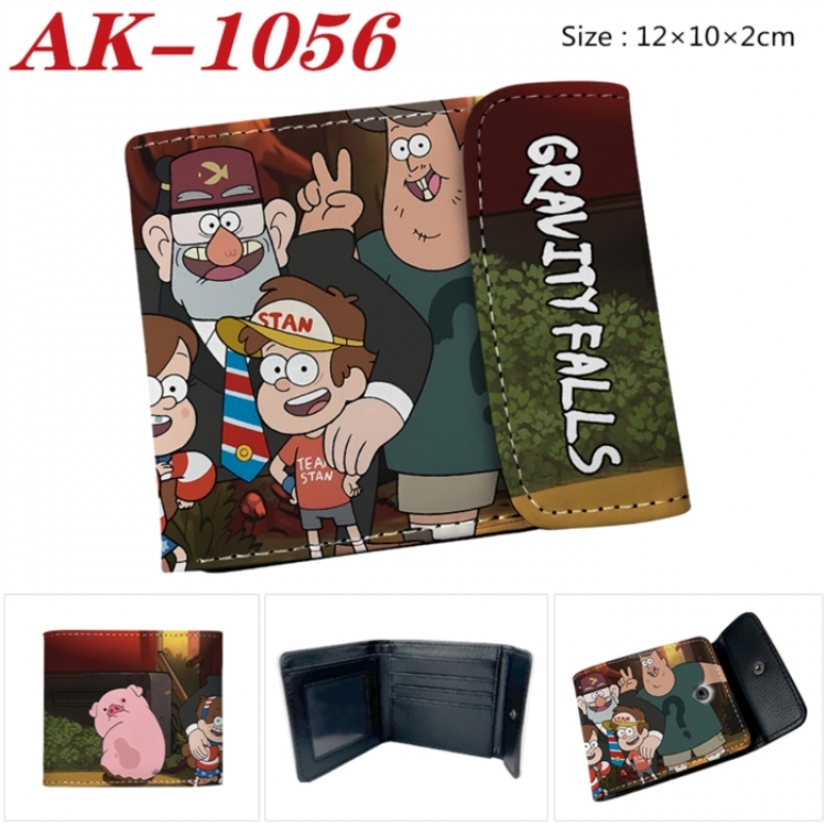 Gravity Falls Anime PU leather full color buckle two fold wallet 12X10X2CM