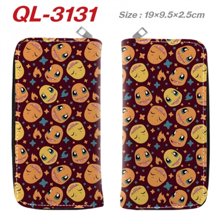 Pokemon Anime peripheral PU leather full-color long zippered wallet 19.5x9.5x2.5cm