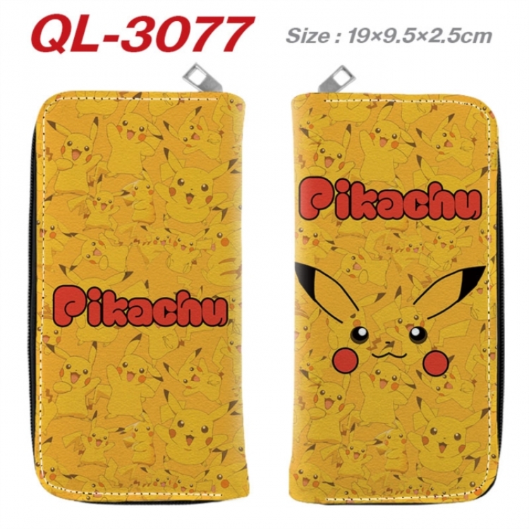 Pokemon Anime peripheral PU leather full-color long zippered wallet 19.5x9.5x2.5cm