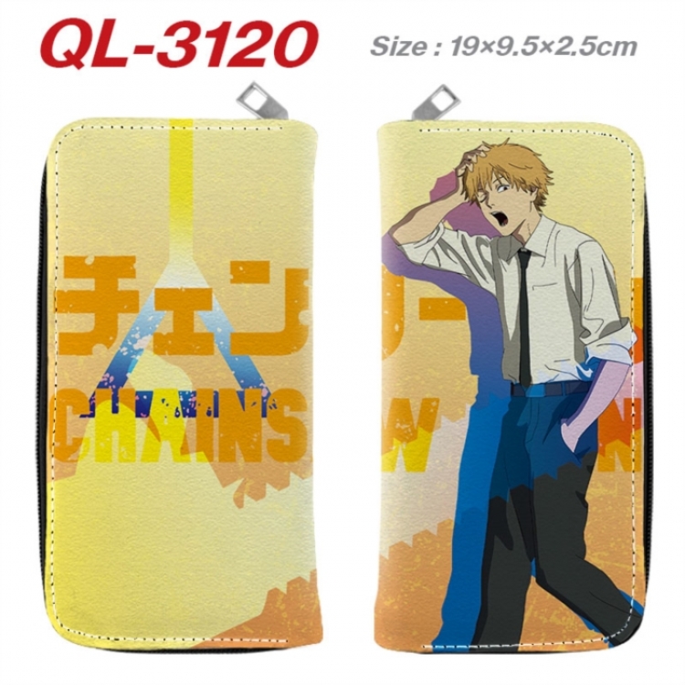 Chainsaw man  Anime peripheral PU leather full-color long zippered wallet 19.5x9.5x2.5cm