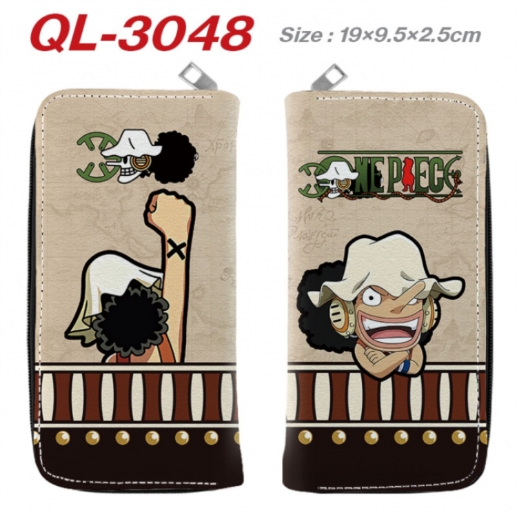 One Piece Anime peripheral PU leather full-color long zippered wallet 19.5x9.5x2.5cm