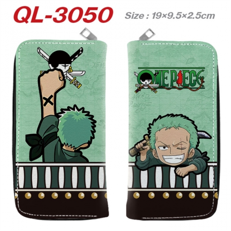 One Piece Anime peripheral PU leather full-color long zippered wallet 19.5x9.5x2.5cm