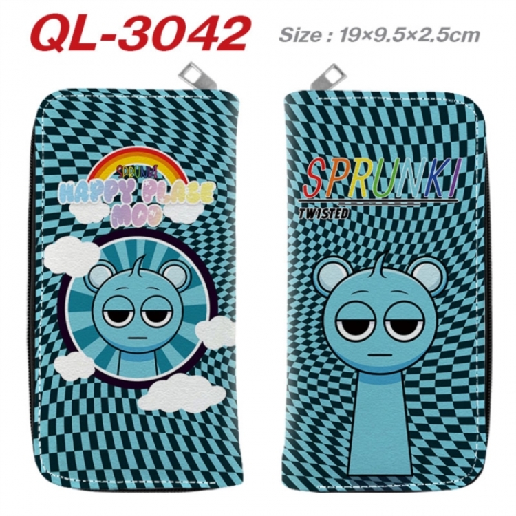 Sprunki Anime peripheral PU leather full-color long zippered wallet 19.5x9.5x2.5cm