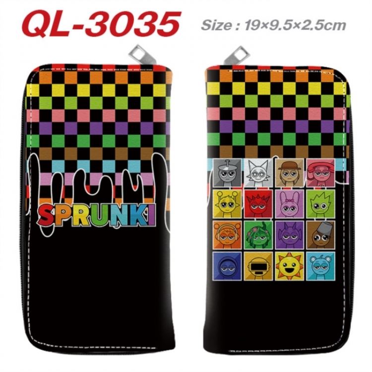 Sprunki Anime peripheral PU leather full-color long zippered wallet 19.5x9.5x2.5cm
