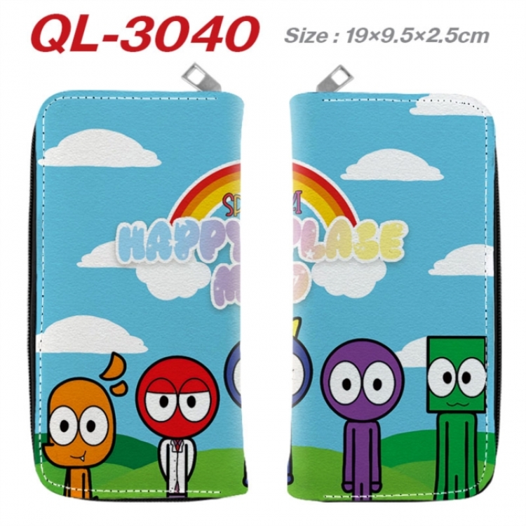 Sprunki Anime peripheral PU leather full-color long zippered wallet 19.5x9.5x2.5cm