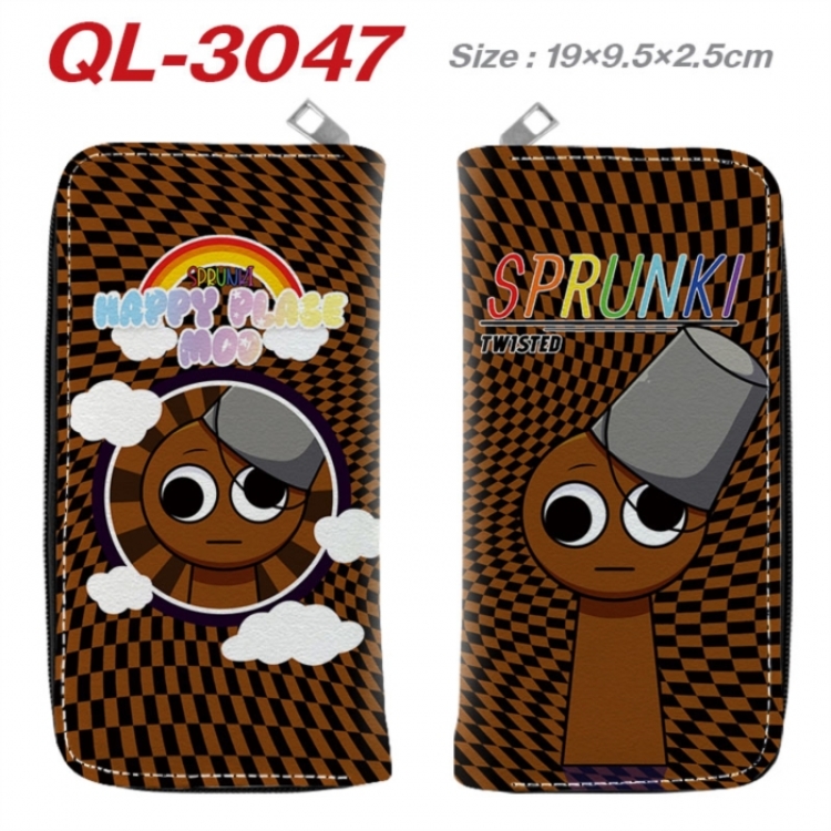 Sprunki Anime peripheral PU leather full-color long zippered wallet 19.5x9.5x2.5cm