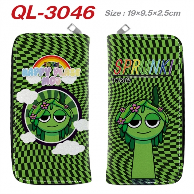 Sprunki Anime peripheral PU leather full-color long zippered wallet 19.5x9.5x2.5cm