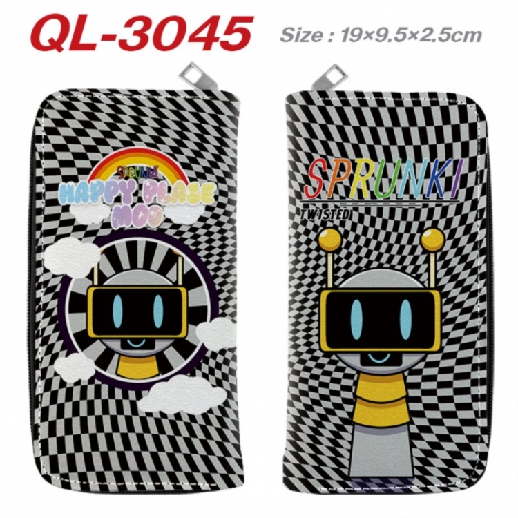 Sprunki Anime peripheral PU leather full-color long zippered wallet 19.5x9.5x2.5cm