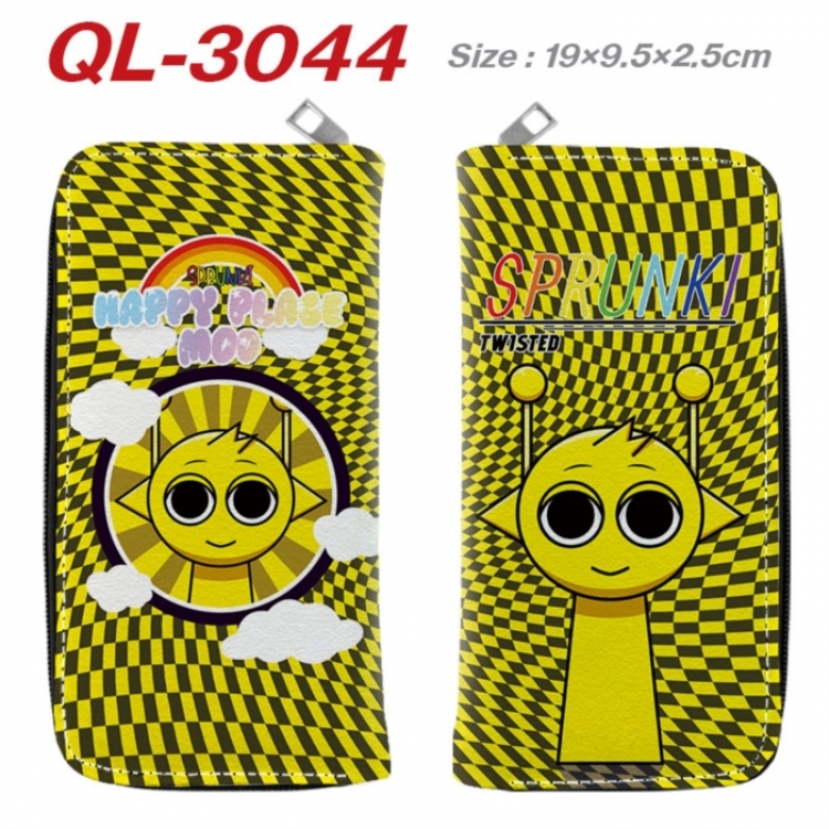 Sprunki Anime peripheral PU leather full-color long zippered wallet 19.5x9.5x2.5cm