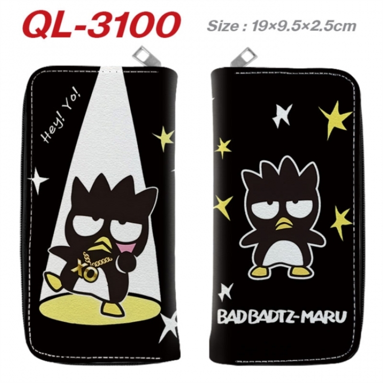 BAD BADTZ-MARU  Anime peripheral PU leather full-color long zippered wallet 19.5x9.5x2.5cm