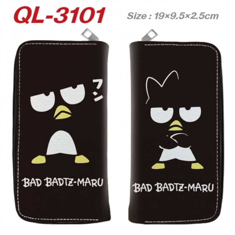 BAD BADTZ-MARU  Anime peripheral PU leather full-color long zippered wallet 19.5x9.5x2.5cm