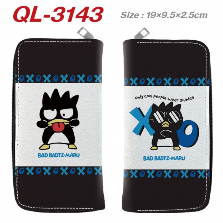 BAD BADTZ-MARU  Anime peripheral PU leather full-color long zippered wallet 19.5x9.5x2.5cm