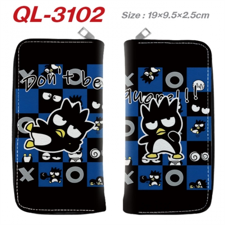BAD BADTZ-MARU  Anime peripheral PU leather full-color long zippered wallet 19.5x9.5x2.5cm