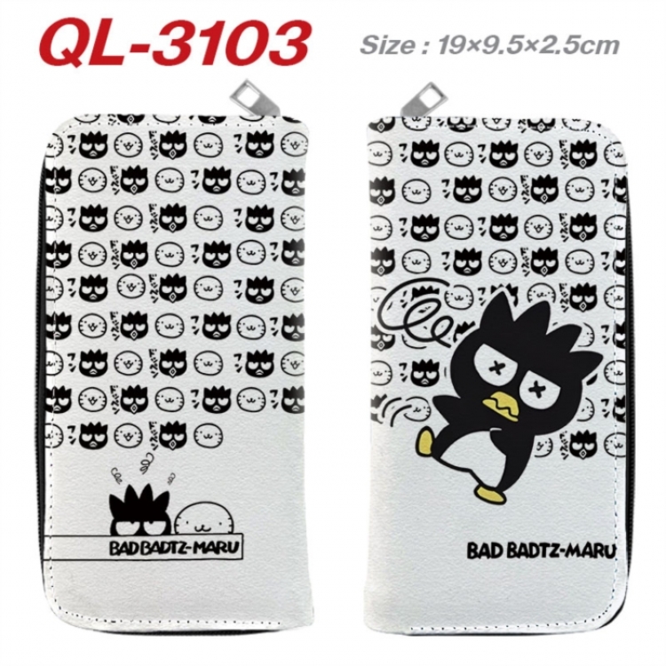 BAD BADTZ-MARU  Anime peripheral PU leather full-color long zippered wallet 19.5x9.5x2.5cm