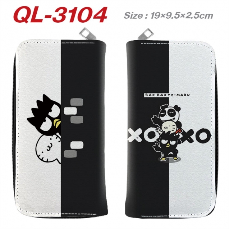 BAD BADTZ-MARU  Anime peripheral PU leather full-color long zippered wallet 19.5x9.5x2.5cm