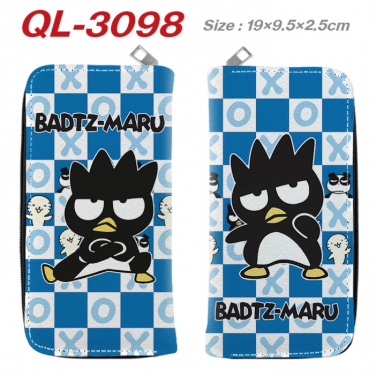 BAD BADTZ-MARU  Anime peripheral PU leather full-color long zippered wallet 19.5x9.5x2.5cm